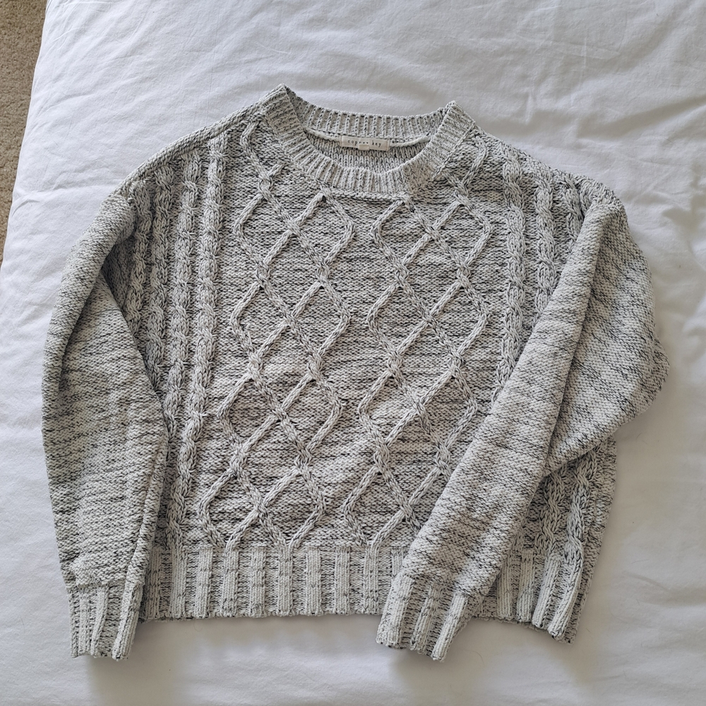 Gray Cable Knit Sweater